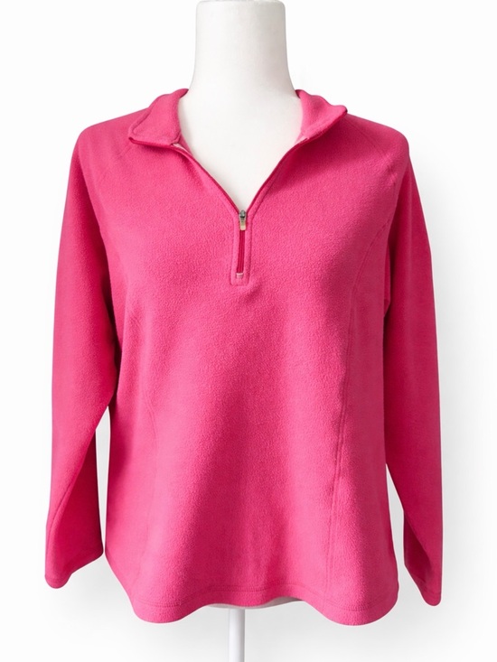 L.L. Bean Tops - LL BEAN Pink Fleece Pullover Cozy Core Quarter-Zip Women’s Size Medium